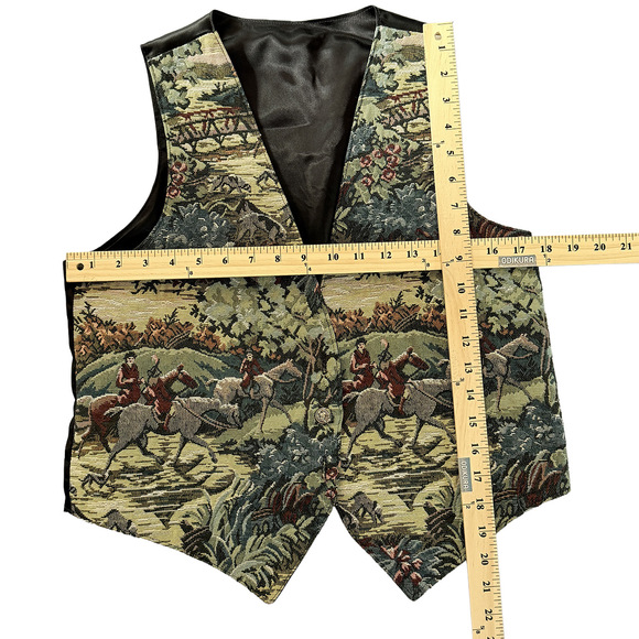 Vintage equestrian horse waistcoat vest small old english cottagecore vest small - Picture 4 of 10